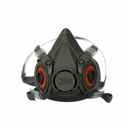 3M 6000 Reusable Respirator Industrial Half Face 4 Point Adjustable Head Strap Large Gray, 24PK 6300